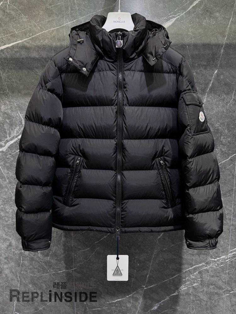몽클레어 MAYA 블랙 레플리카 패딩 남성용 숏다운 실물 이미지 #레플리카몽클레어마야 #레플리카명품패딩