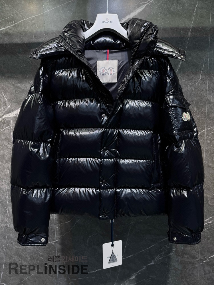 몽클레어 마야70 패딩 전면 상단 디테일 | Moncler Maya 70 목 부분 | 원단 텍스처 #몽클레어원단 #마야70디테일 #레플패딩