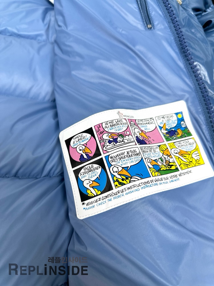 몽클레어 마야 70 패딩 옆면 실사, 자연스러운 핏과 실루엣, 고퀄리티 레플 다운 재킷, #몽클레어다운 #레플마야70고퀄