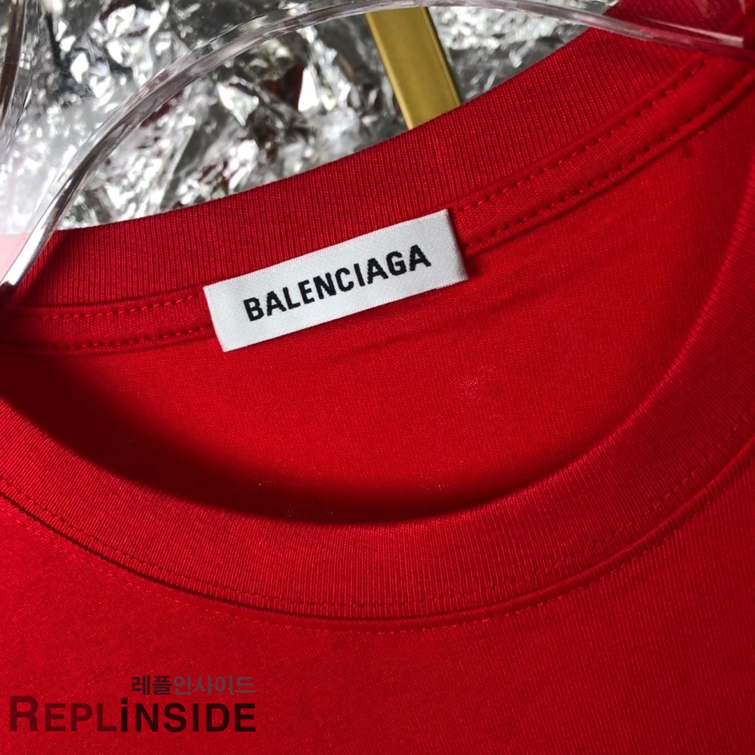레플리카 명품 [BALENCIAGA] 19ss 남녀공용 티셔츠 - 인솔 실사