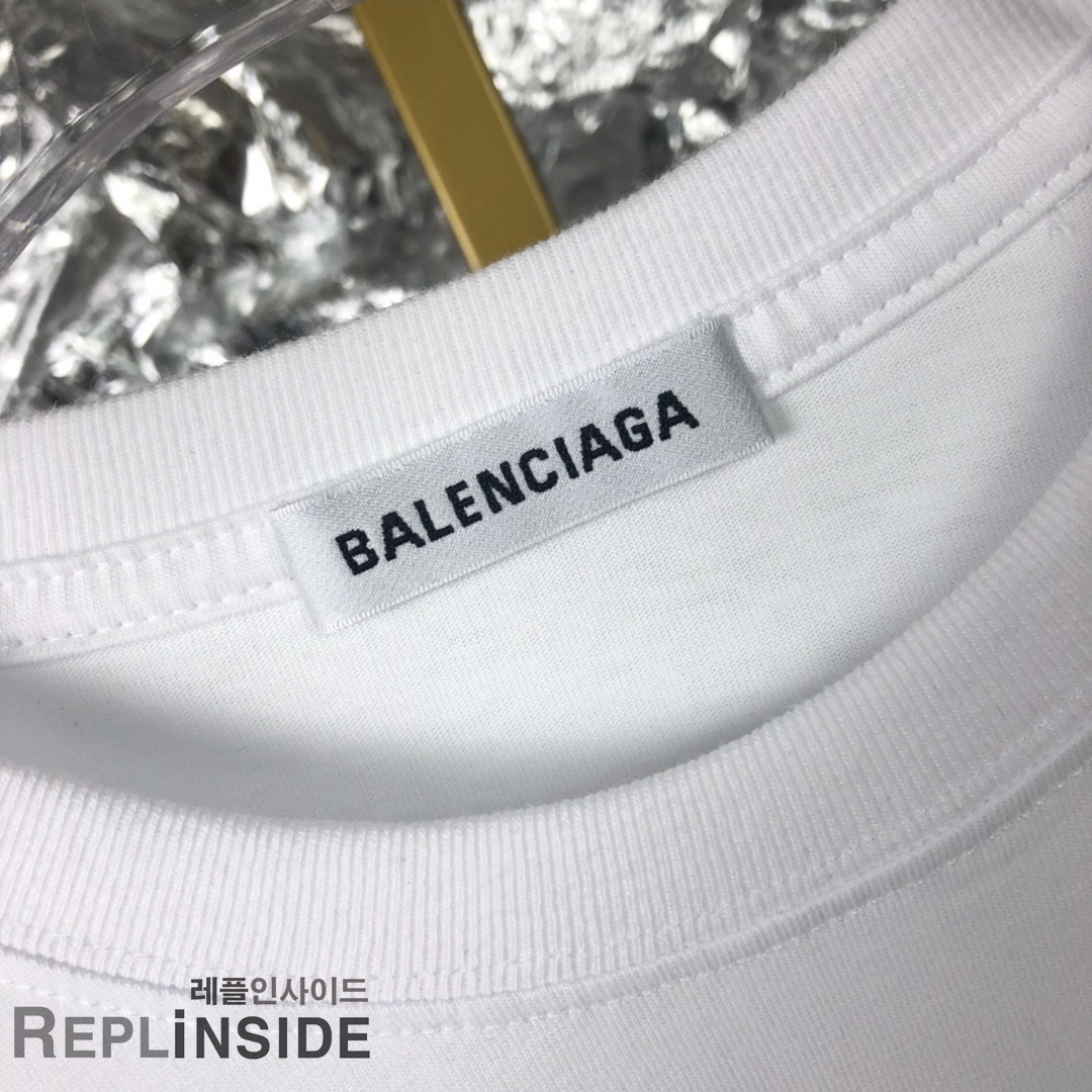 레플리카 명품 [BALENCIAGA] 19ss 남녀공용 티셔츠 - 인솔 실사