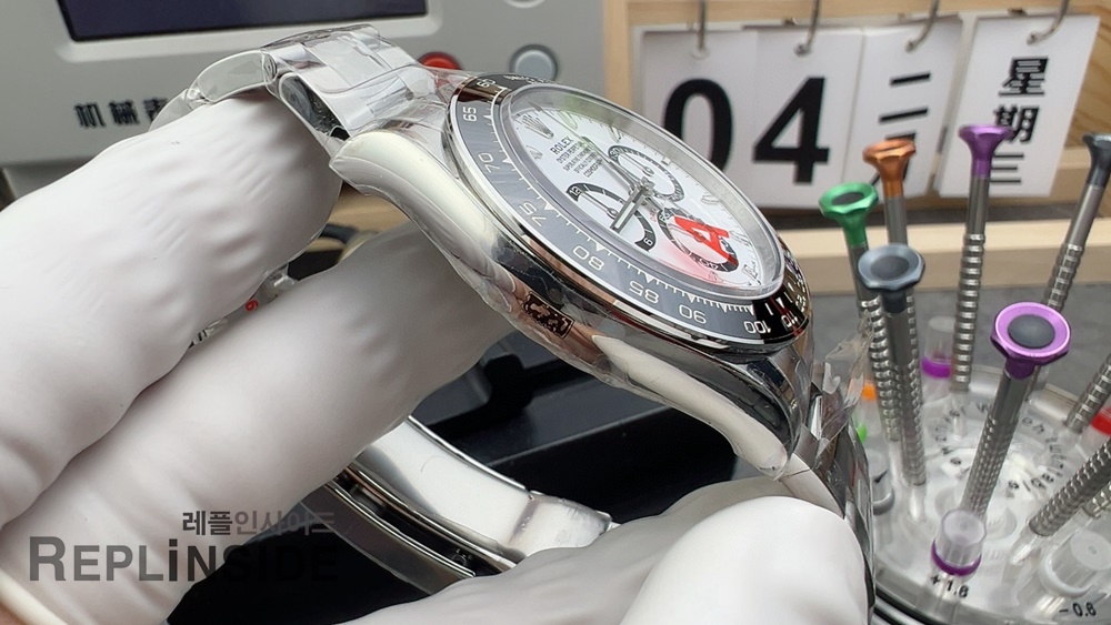 레플리카 명품 [ROLEX] 로렉스 데이토나 크로노그래프 화이트 판다 다이얼 40mm 116500LN (VS공장) - 로고 실사