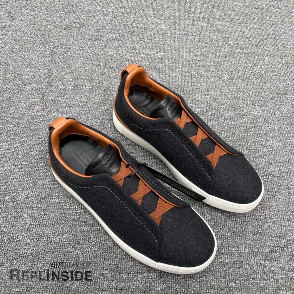 레플리카 명품 [ZEGNA] 제냐 트리플 스티치 스니커즈 남성용 - 뒷면 실사