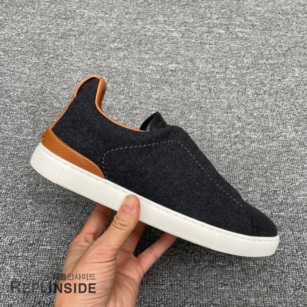 레플리카 명품 [ZEGNA] 제냐 트리플 스티치 스니커즈 남성용 - 인솔 실사