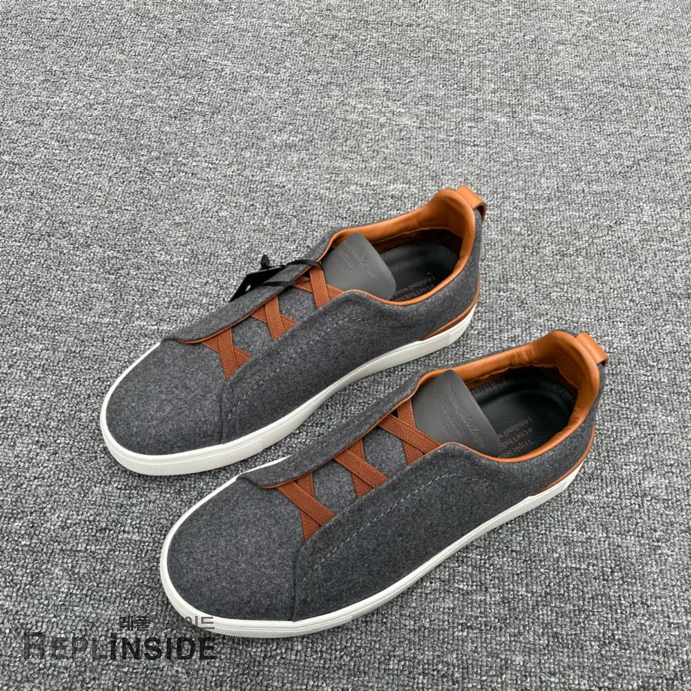 레플리카 명품 [ZEGNA] 제냐 트리플 스티치 스니커즈 남성용 - 옆면 실사