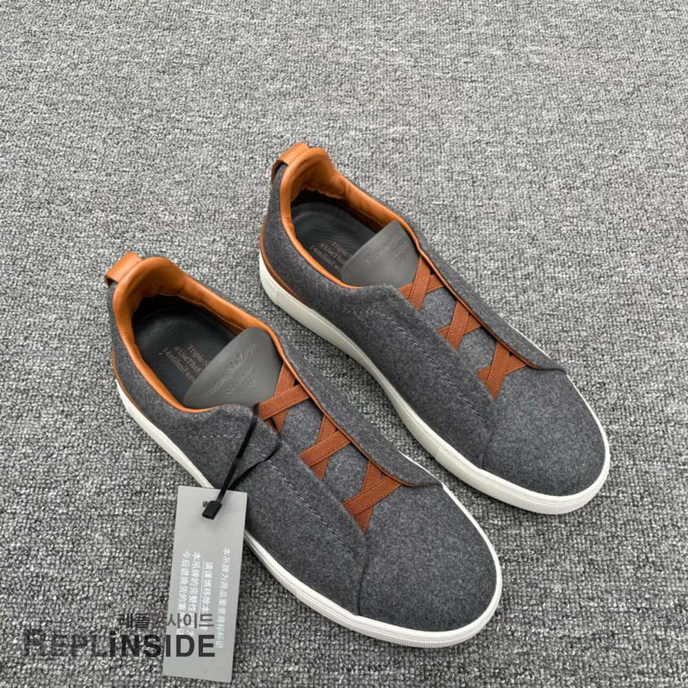 레플리카 명품 [ZEGNA] 제냐 트리플 스티치 스니커즈 남성용 - 뒷면 실사