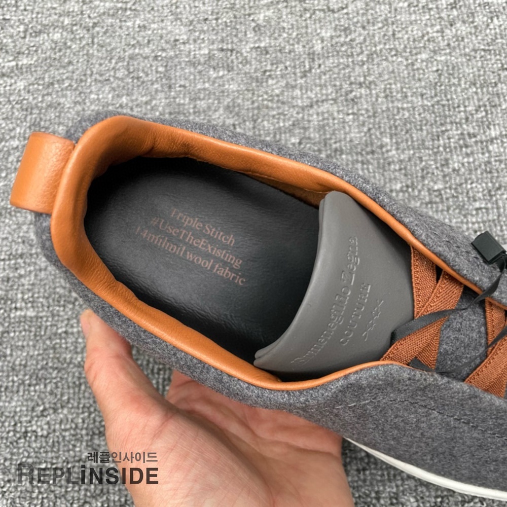 레플리카 명품 [ZEGNA] 제냐 트리플 스티치 스니커즈 남성용 - 밑창 실사