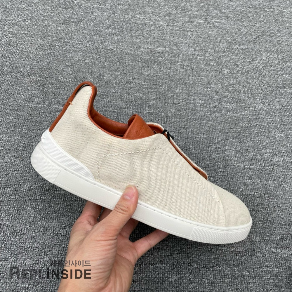 레플리카 명품 [ZEGNA] 제냐 트리플 스티치 스니커즈 남성용 - 로고 실사