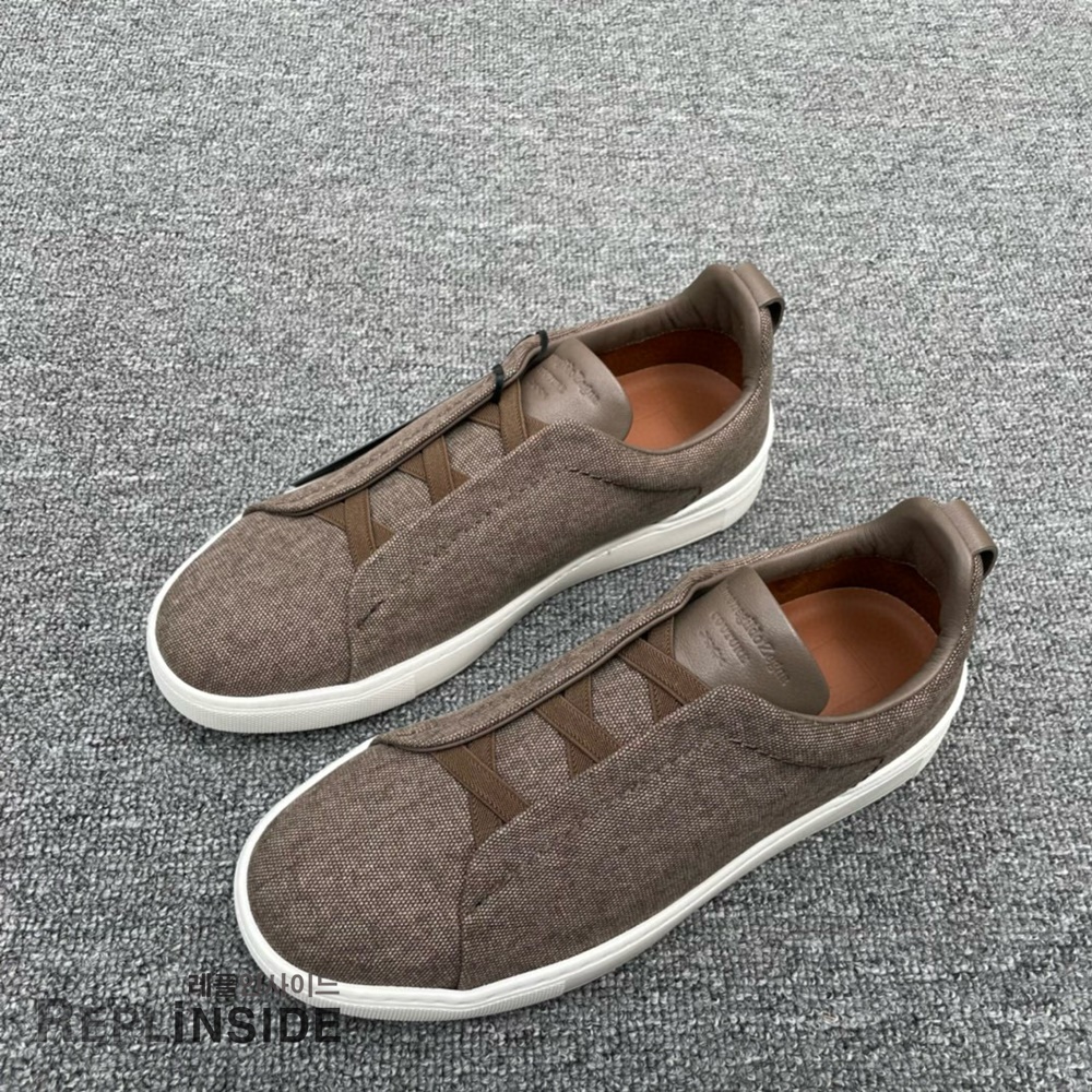 레플리카 명품 [ZEGNA] 제냐 트리플 스티치 스니커즈 남성용 - 옆면 실사