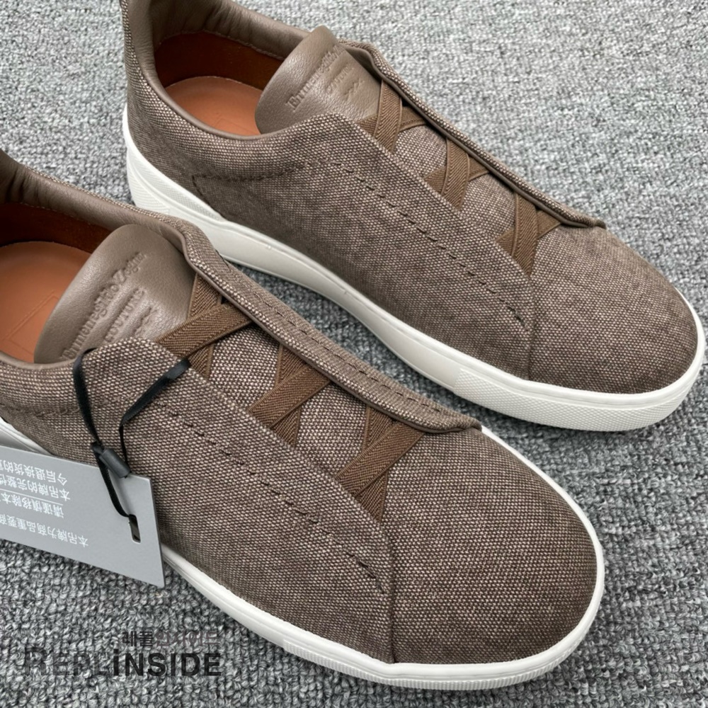 레플리카 명품 [ZEGNA] 제냐 트리플 스티치 스니커즈 남성용 - 로고 실사