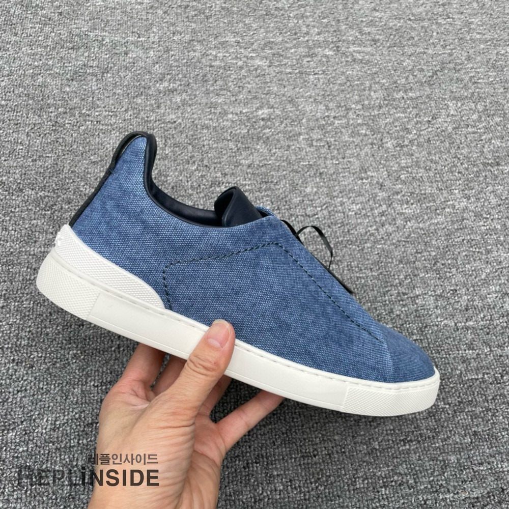 레플리카 명품 [ZEGNA] 제냐 트리플 스티치 스니커즈 남성용 - 인솔 실사