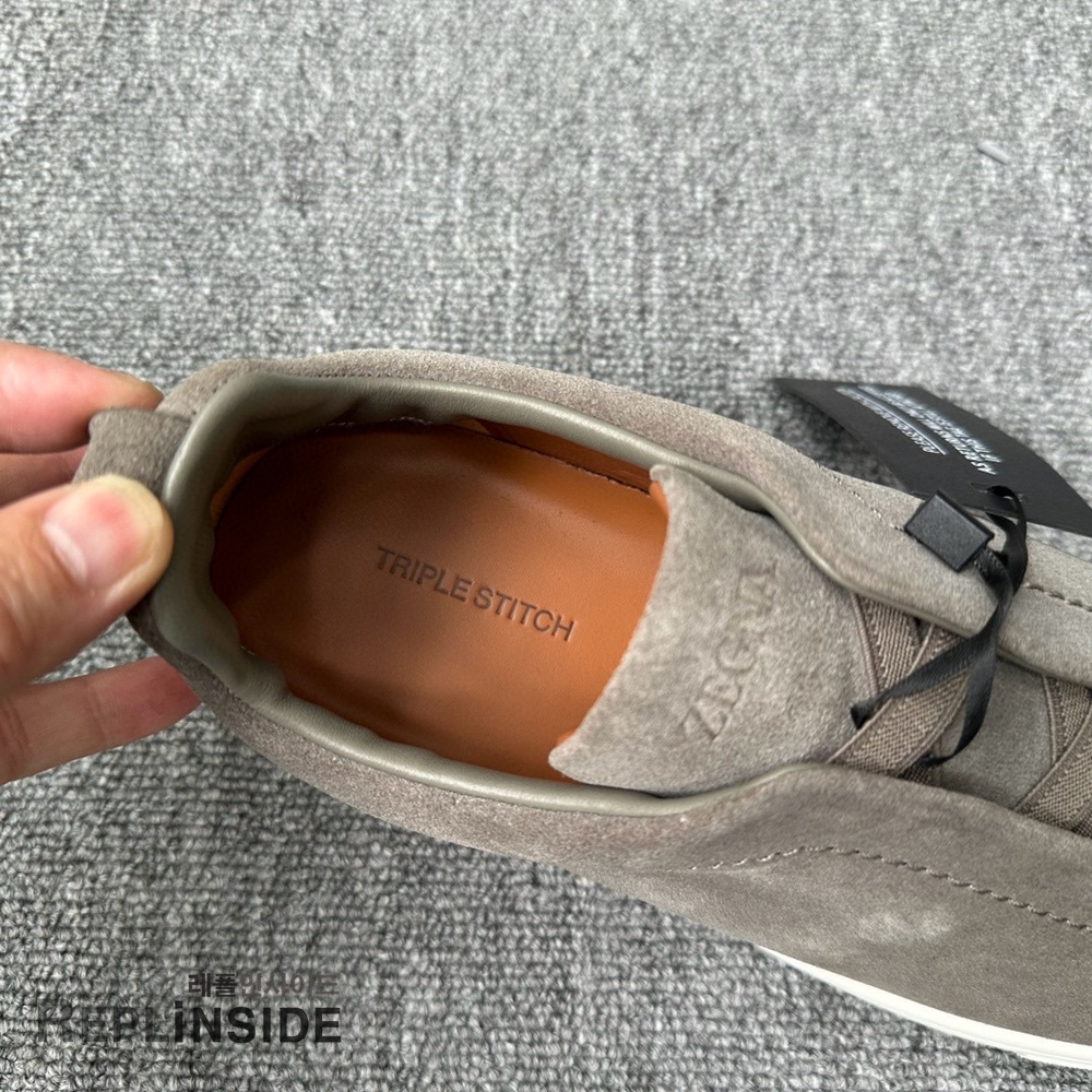 레플리카 명품 [ZEGNA] 제냐 트리플 스티치 스니커즈 남성용 - 인솔 실사