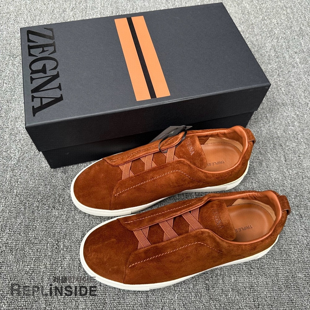 레플리카 명품 [ZEGNA] 제냐 트리플 스티치 스니커즈 남성용 - 앞면 실사