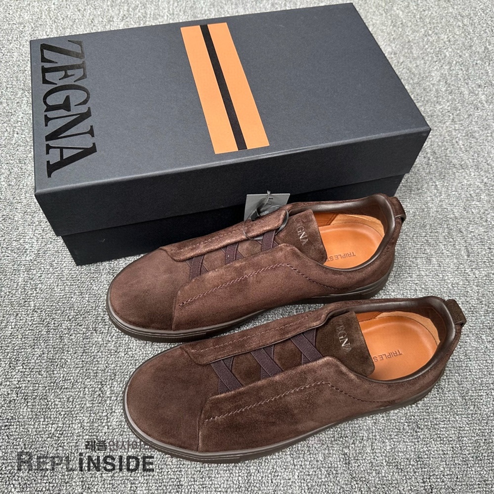 레플리카 명품 [ZEGNA] 제냐 트리플 스티치 스니커즈 남성용 - 앞면 실사