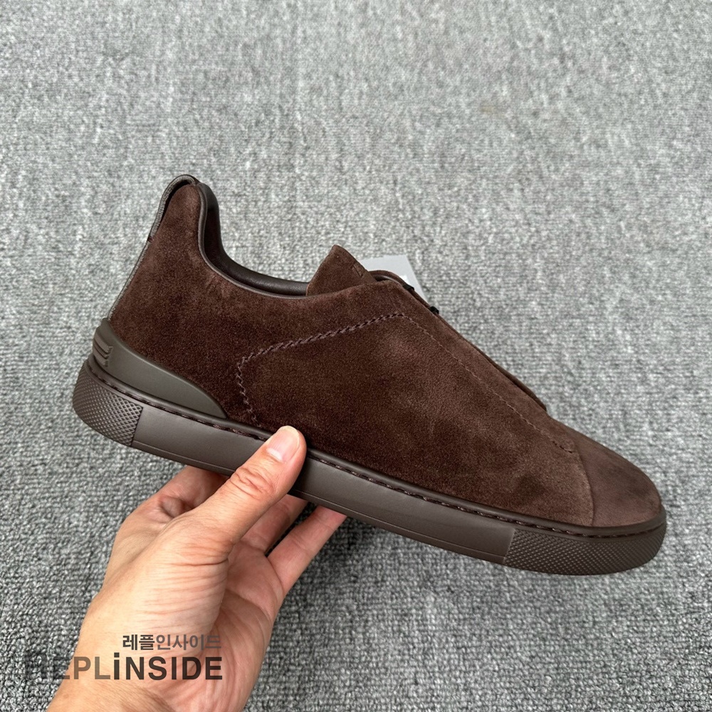 레플리카 명품 [ZEGNA] 제냐 트리플 스티치 스니커즈 남성용 - 로고 실사