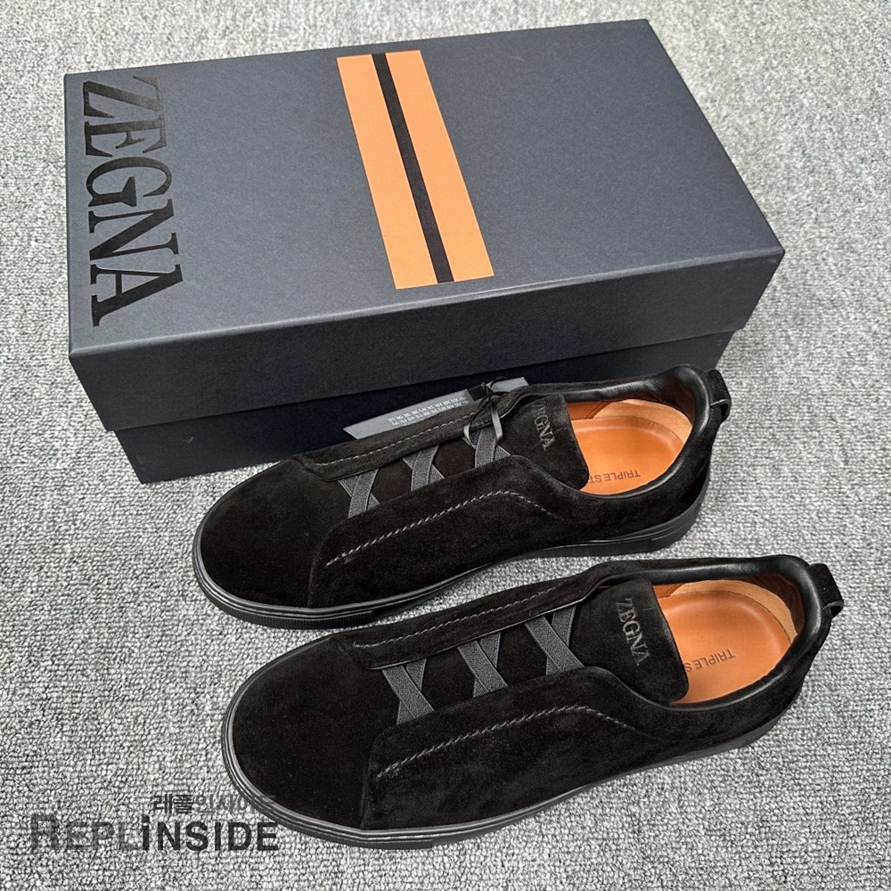 레플리카 명품 [ZEGNA] 제냐 트리플 스티치 스니커즈 남성용 - 앞면 실사