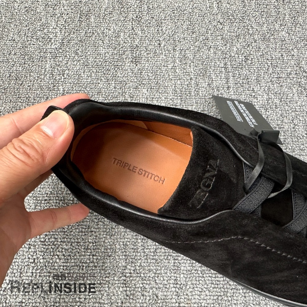 레플리카 명품 [ZEGNA] 제냐 트리플 스티치 스니커즈 남성용 - 인솔 실사