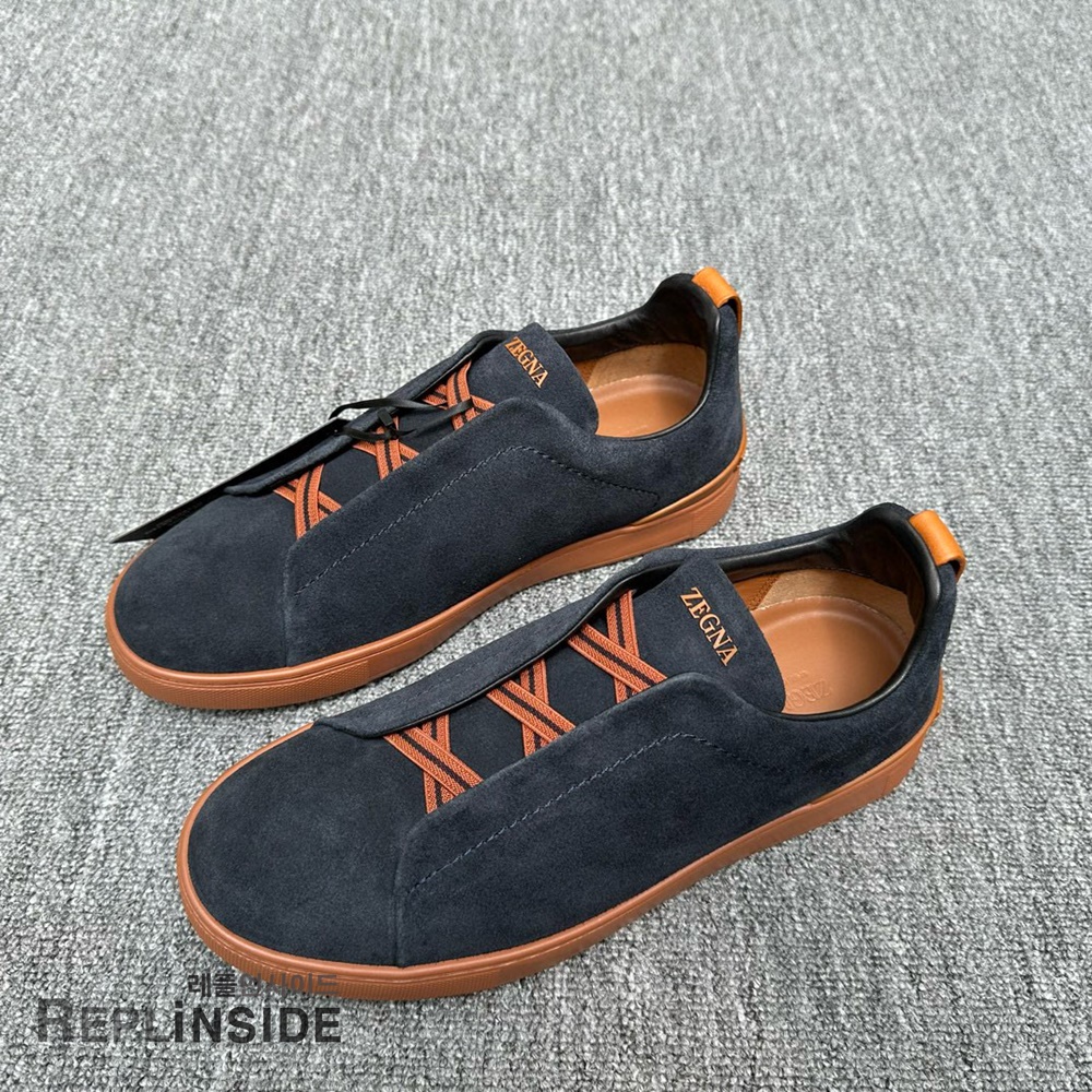 레플리카 명품 [ZEGNA] 제냐 트리플 스티치 스니커즈 남성용 - 옆면 실사
