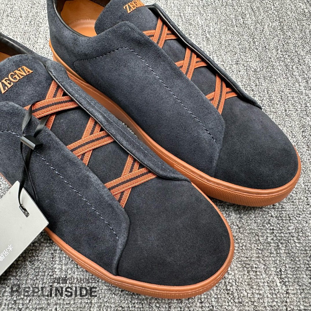 레플리카 명품 [ZEGNA] 제냐 트리플 스티치 스니커즈 남성용 - 로고 실사